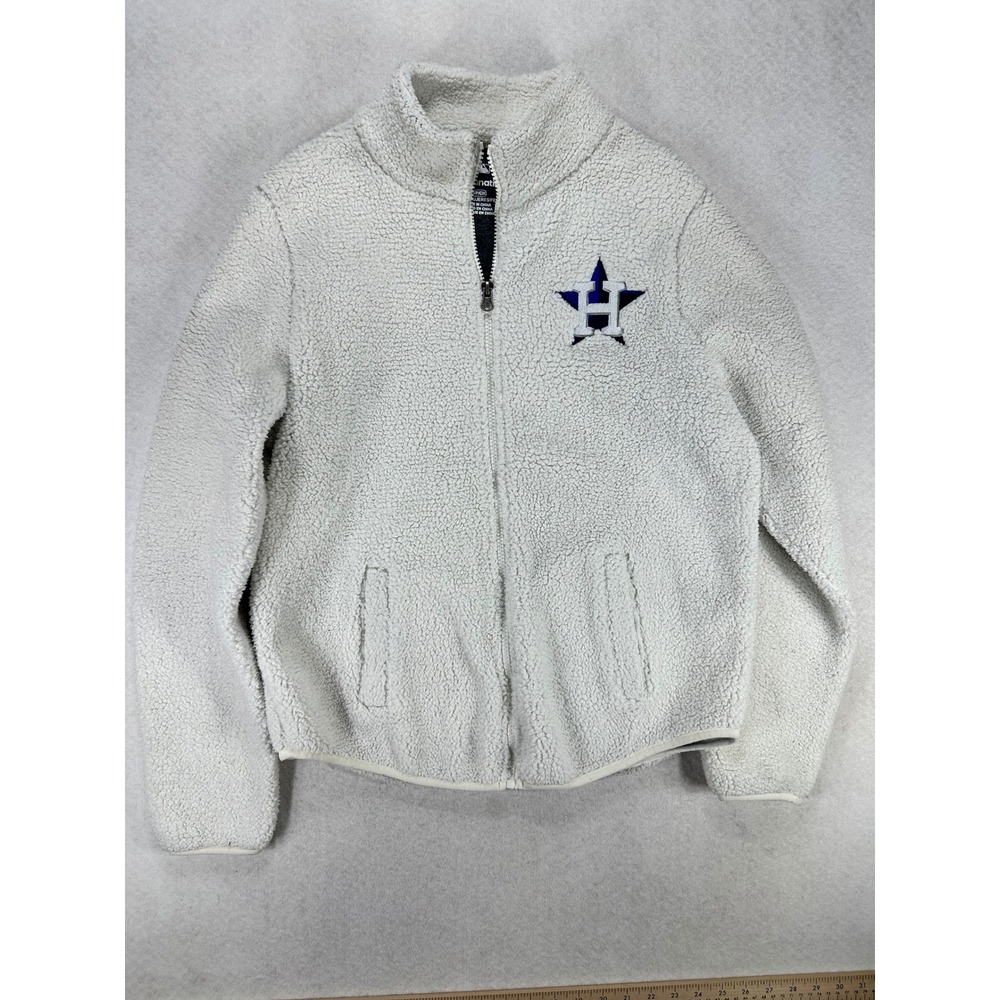 Fanatics Houston Astros Sherpa Fleece Jacket Womens Small Cream Full Zip MLB